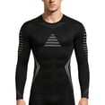 thumbnail image 1 of Yaoyar New Compression Shirt Men Slimming Body Shaper Long Sleeve Crewneck Workout Shirts Tummy Control Undershirts, 1 of 7