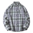 thumbnail image 1 of Yaoyar Plaid Button Down Casual Shirt for Men, Long Sleeve Relaxed Fit Top with Chest Pocket, Comfortable Daily Wear Long Sleeve Shirt, 1 of 3