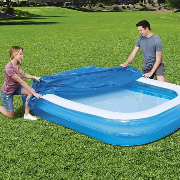 Yaoyar Rectangular Pool Cover, Above Ground Pool Covers, Inflatable Pool Cover for Swim Keeps Out Leaves Debris Dirt