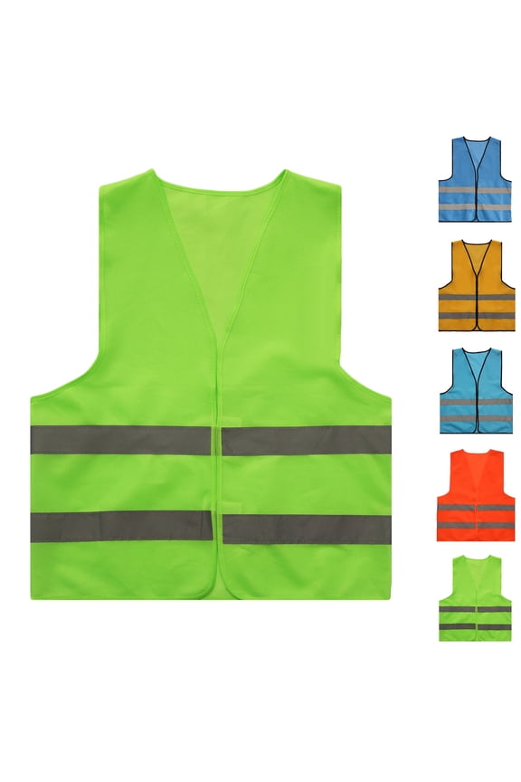 Reflective Safety Vest for Men Zippered Pocket Mesh Design Construction Work Traffic Protective Outerwear Sleeveless Hood-Free Cargo Jacket Versatile Vests
