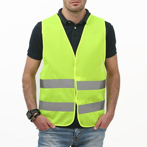 Yaoyar Reflective Safety Vest for Men Construction Work Traffic Garden Nighttime Protective Outerwear Sleeveless Cargo Jacket Workwear Vest