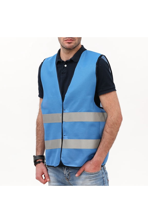 Reflective Safety Vest for Men Construction Work Traffic Garden Nighttime Protective Outerwear Sleeveless Cargo Jacket Workwear Vest