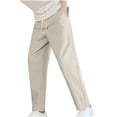 thumbnail image 1 of Yaoyar Relaxed Fit Drawstring Pants for Men, Solid Color Elastic Waist Trousers for Casual and Lounge Wear, Comfortable Bottoms, 1 of 4