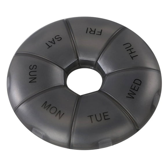 Yaoyar Round Portable Pill Box Medicine Planner Small case (7 Day Weekly Travel Container) Medication, Vitamin Holder Boxes Organizer Pillbox Dispenser Organizer, daily sorter & Reminder containers