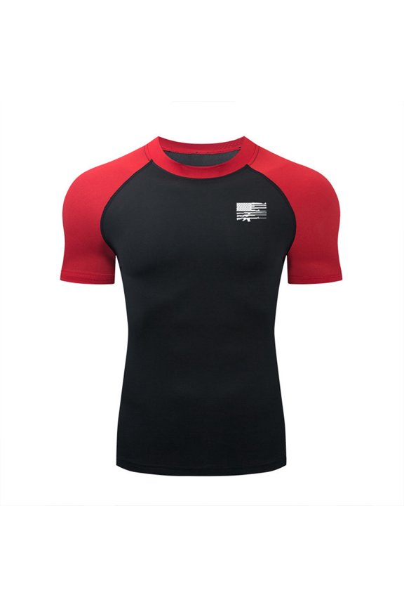 Short Sleeve Compression Shirts for Men Summer Workout Stretchy Crewneck Baselayer Undershirt Athletic Tee Tops