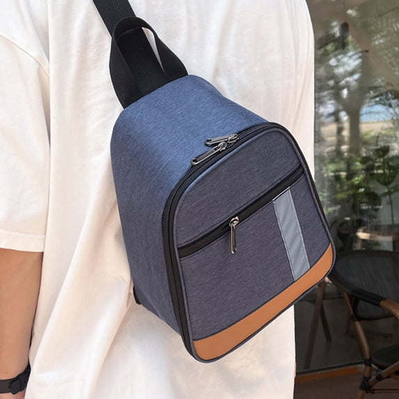 Yaoyar Sling Lunch Box Lunch Bag for Women Men Adult Portable Leakproof Reusable Insulated-Crossbody Lunchbox small Cooler with Shoulder Strap Side Pockets Front Pocket for Work Travel