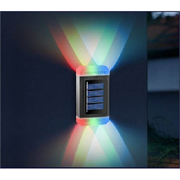 Yaoyar Solar Wall Lights UP Down, Outdoor Sunlight Sensor Lamp IP65 Waterproof LED Modern Deck Lighting Decor for House Patio Porch