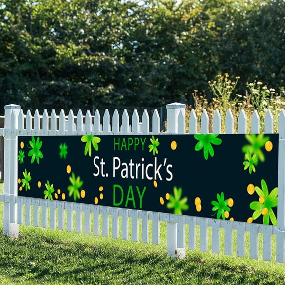Yaoyar St Patrick's Day Banner Holiday Ambiance Decorations Patio Party Hanging Banner St. Patrick's Day Gifts