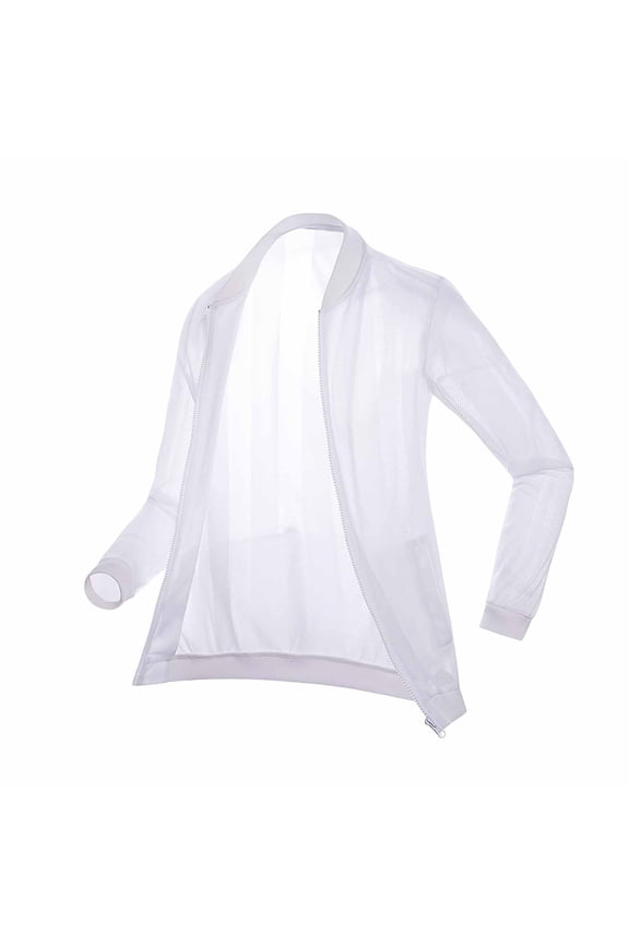 Sun Protection UV Jacket for Mens Zip Up Rash Guard Long Sleeve Hiking Fishing Cool Mesh Transparent Shirt Jackets