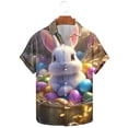 thumbnail image 1 of Yaoyar T Shirt for Men Printed in USA Happy Easter Flowers Rabbits Short Sleeve Crew Neck Tee Tops Graphic T-Shirts, 1 of 5