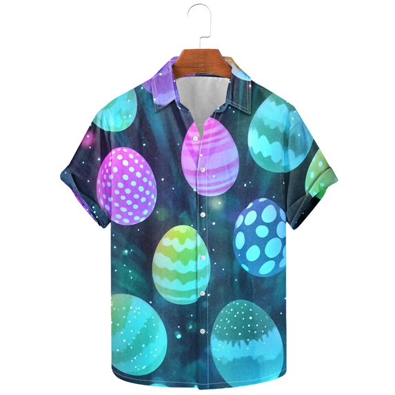 Yaoyar T Shirt for Men Printed in USA Happy Easter Flowers Rabbits Short Sleeve Crew Neck Tee Tops Graphic T-Shirts