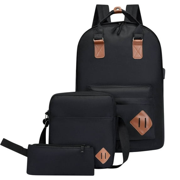 Yaoyar Three Piece Backpack With Large Capacity Simple Student Backpack With Usb Charging, Travel Backpack Computer Bag