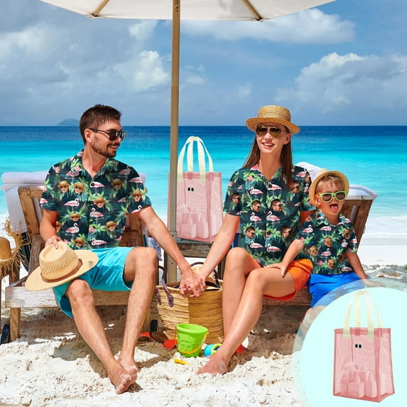 Yaoyar Tote Beach Bags Waterproof Sandproof with Zipper for Women, Pool Mesh Net Swim Large Travel Foldable Toy Bag, Beach Vacation Essentials Simple Modern Bag