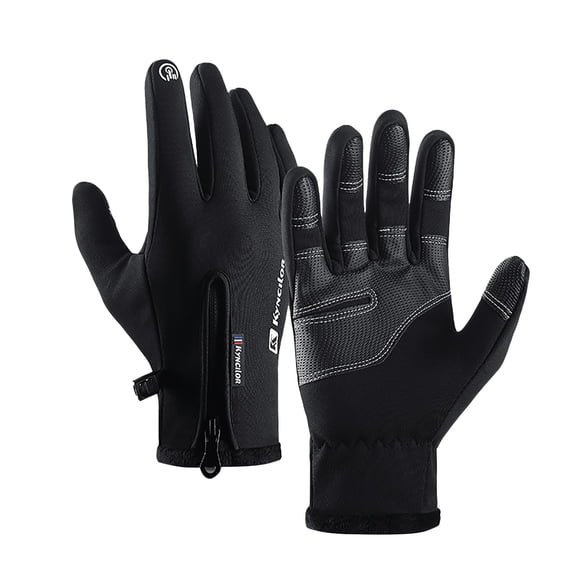 Yaoyar Unisex Winter Warm Gloves Outdoor Cycling Zipper Touch-Screen Gloves