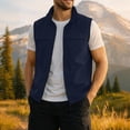 thumbnail image 1 of Yaoyar Utility Vest for Men, Solid Color Sleeveless Jacket with Mesh Lining and Multiple Pockets, Outdoor Photography Wear, 1 of 5