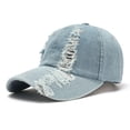 thumbnail image 1 of Yaoyar Vintage Distressed Ripped Denim Baseball Cap Low Profile Unstructured Cotton Dad Hat Adjustable for Women Men, 1 of 1