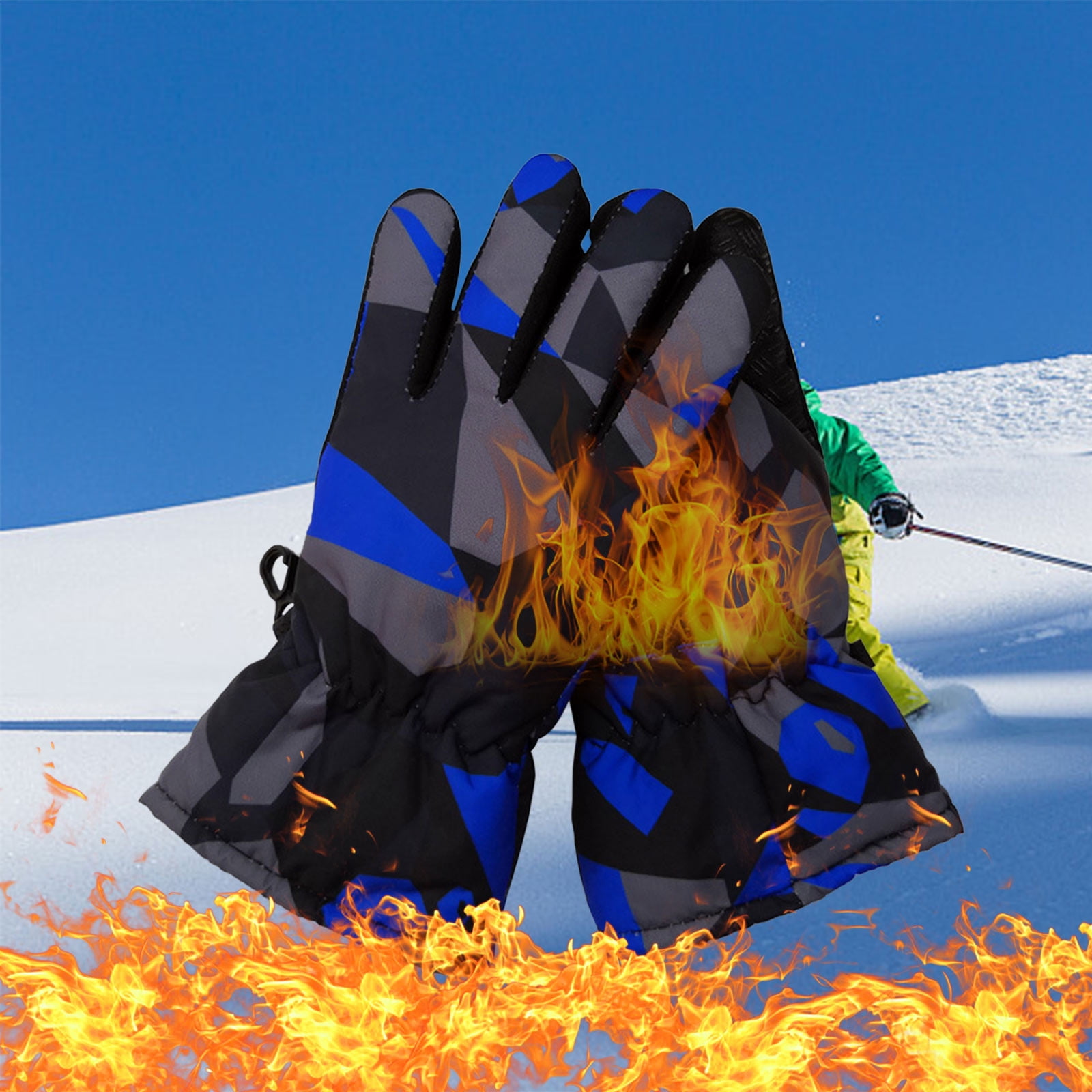 Yaoyar Winter Student Riding Gloves Boys 10 To 13 Years Old Can Wear Antisplash Water Ski