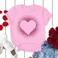 thumbnail image 1 of Yaoyar Women Love Heart Printed Graphic Tees Shirt Short Sleeve Tops Tshirts Round Neck Loose Tops, 1 of 5