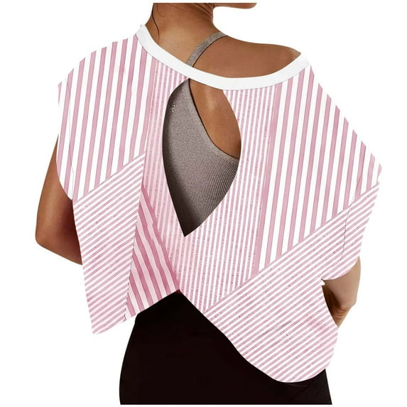 Yaoyar Women’s Backless Thin Workout Crop Tops Cutout Back Sports T-Shirts Exercise Blouse Tee Top Athletic Gym Yoga Shirt