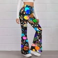 thumbnail image 1 of Ounisa Women's Carnival Flared Pants Flash Shiny Print High Waist Stretchy Comfy Wide Leg Workout Fitness Yoga Leggings, 1 of 5