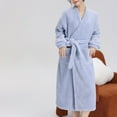 thumbnail image 1 of Yaoyar Women's Robe Plush, Winter Robes for Women, Long Bath Robe Plush Soft Warm Thick Velvet Bathrobes Blue Free Size, 1 of 7