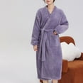 thumbnail image 1 of Yaoyar Women's Robe Plush, Winter Robes for Women, Long Bath Robe Plush Soft Warm Thick Velvet Bathrobes Purple Free Size, 1 of 6