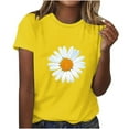 thumbnail image 1 of Yaoyar Women's T Shirts Short Sleeve Tees Casual Sunflower Cute Graphic Loose Summer Tops 2024, 1 of 4