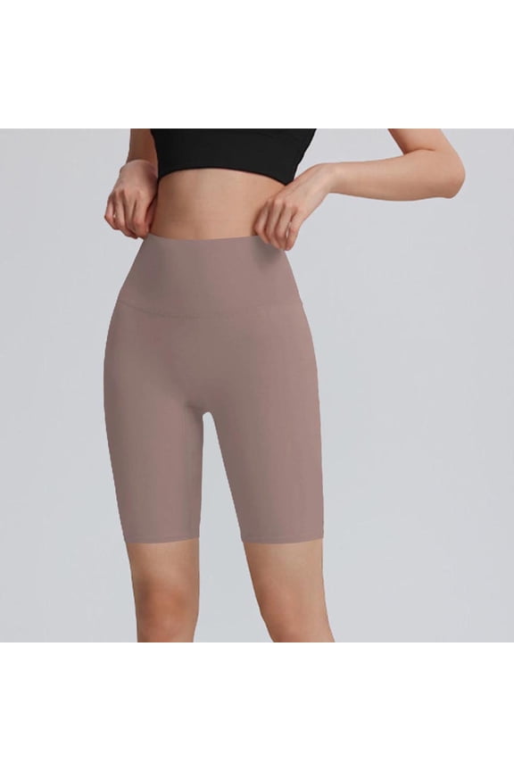 Womens High Waisted Biker Shorts Ribbed Workout Yoga Running Tummy Control Spandex Short