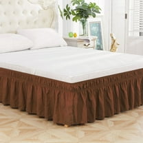 Yaoyar Wrap Around Ruffled Full Bed Skirt with Elastic Belt, Drop Easy to Put On Wrinkle & Fade Resistant Fabric Machine Washable 54*75inch