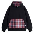 thumbnail image 1 of Yaoyar Young Men’s Casual Fashion Hoodies Plaid Color-matching Pocket Long Sleeved Hoodies With Plaid Pocket Sweatshirt Big And Tall,Black,L, 1 of 5