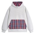 thumbnail image 1 of Yaoyar Young Men’s Casual Fashion Hoodies Plaid Color-matching Pocket Long Sleeved Hoodies With Plaid Pocket Sweatshirt Big And Tall,Gray,M, 1 of 5