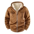 thumbnail image 1 of Yaoyar Zip Up Hoodie Men Fleece Lined with Zipper Pocket Heavyweight Hooded Sweatshirt Jacket Loose Fit Winter Active Jacket, 1 of 4