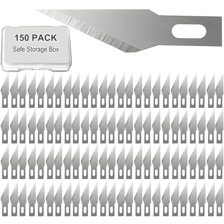 Yapicoco Hobby Knife Exacto Blades #11, 150 PCS SK-5 Carbon Steel Super  Sharp Craft Cutting Tool with Storage Case for Art, Scrapbooking, Cutting