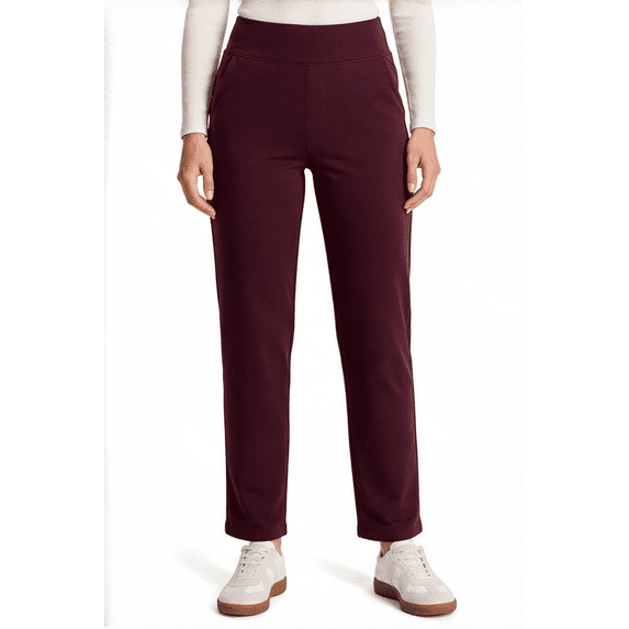 Yappo Women's Fleece Lined Winter Pants, High Waisted Stretch Pull-On Slim Straight Leg Pants with 4 Pockets
