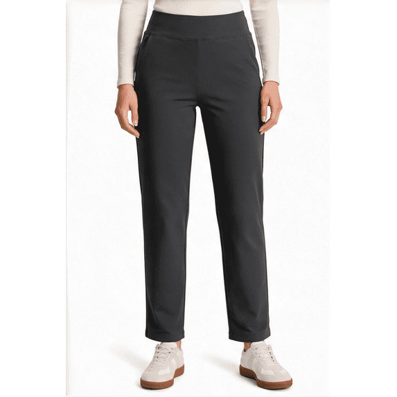 Yappo Women's Fleece Lined Winter Pants, High Waisted Stretch Pull-On Slim Straight Leg Pants with 4 Pockets
