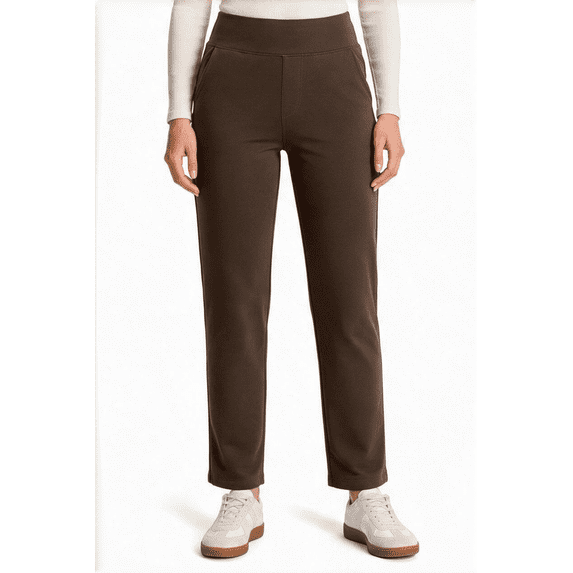 Yappo Women's Fleece Lined Winter Pants, High Waisted Stretch Pull-On Slim Straight Leg Pants with 4 Pockets