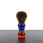 Yaqi Brown Synthetic Shaving Brush, Rainbow Handle