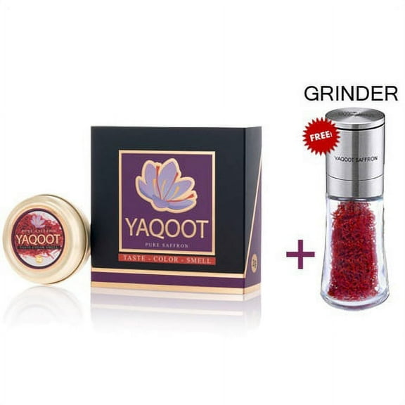 Yaqoot Organic Saffron Threads Red Saffron-Spice Grinder- Spice for Cooking and Tea 0.0706 oz