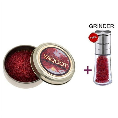 Yaqoot Organic Saffron Threads Red Saffron Spice for Cooking Tea and Milk 0.352 oz - Spice Grinder