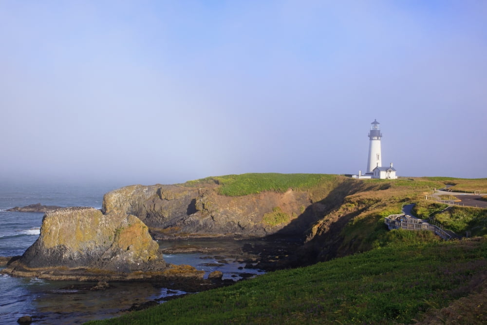 Yaquina Head Lighthouse Newport Oregon United States of America Canvas Art - Craig Tuttle Design Pics (19 x 12)
