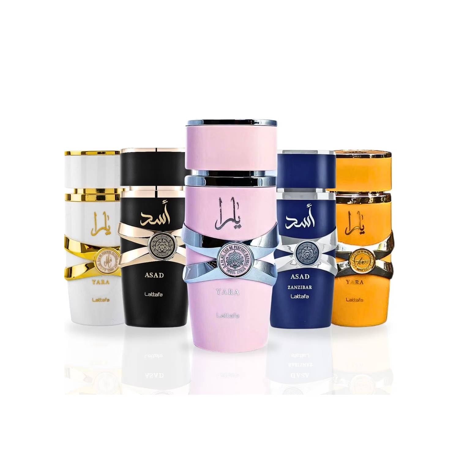 Yara 5 Piece Set Collection - Yara, Yara Moi, Yara Tous, Asad, Asad Zanzibar  Eau De Parfum Sprays 3.4 fl oz