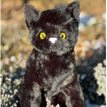 Yara Black Sitting Cat- Plush Stuffed Animals