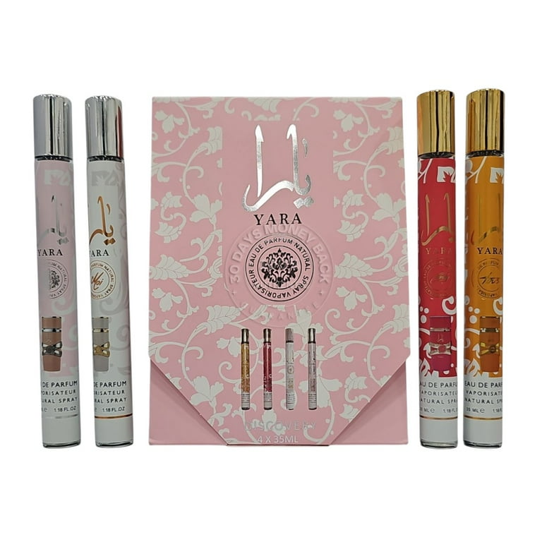 Yara Eau De Parfum, 4 PCS Travel Spray Bundle Set for Women