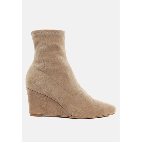 Yara Microfiber Wedge Sock Boots