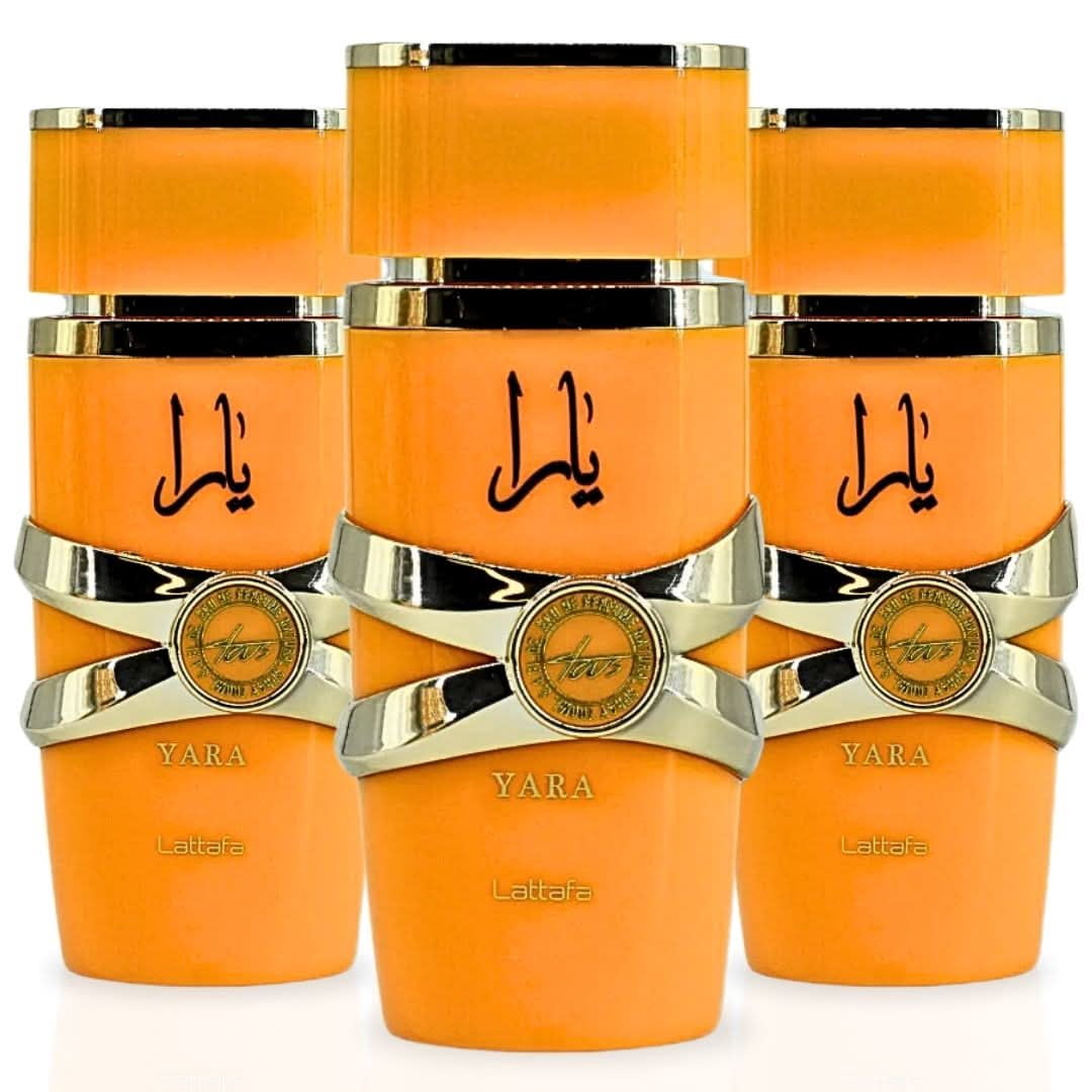 Yara Tous Eau de Parfum Spray 100ml (3.4 oz) by Lattafa (Pack of 3)