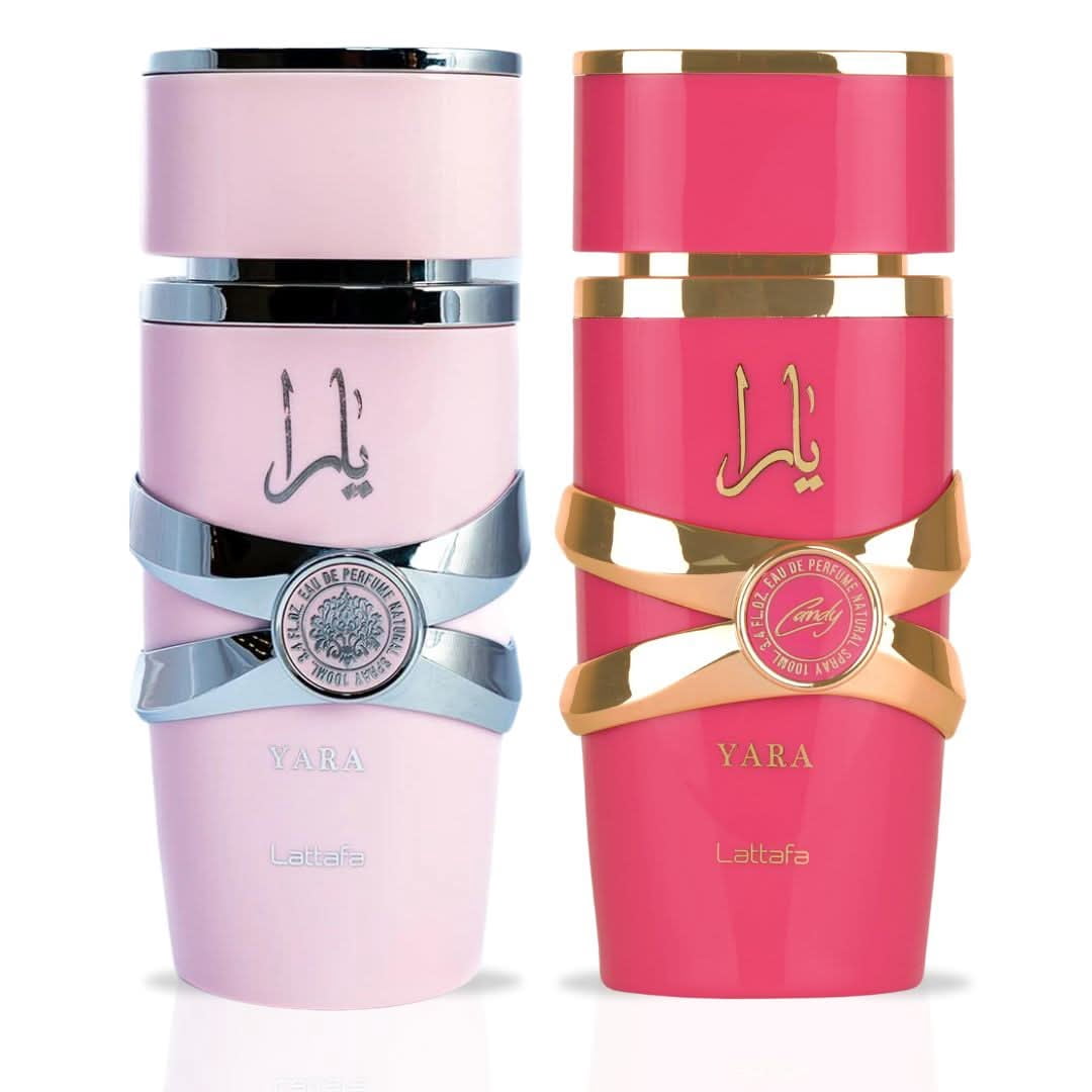 Yara & Yara Candy Eau de Parfum Sprays 100ml (3.4 oz) by Lattafa (Bundle)