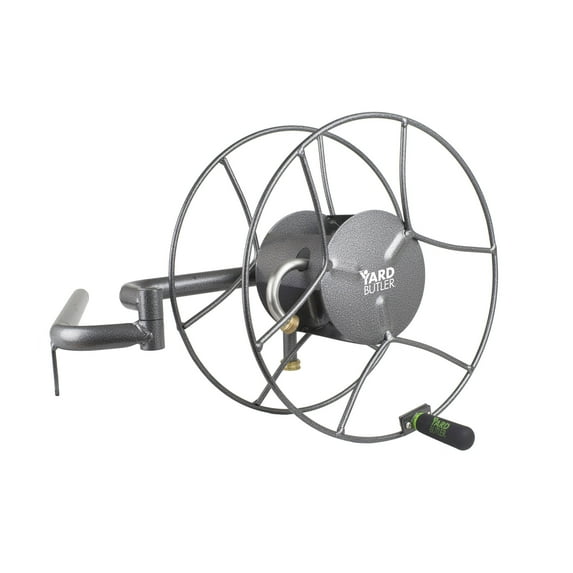 Yard Butler 100' Wall Mounted Swivel Steel Construction Garden Hose Reel