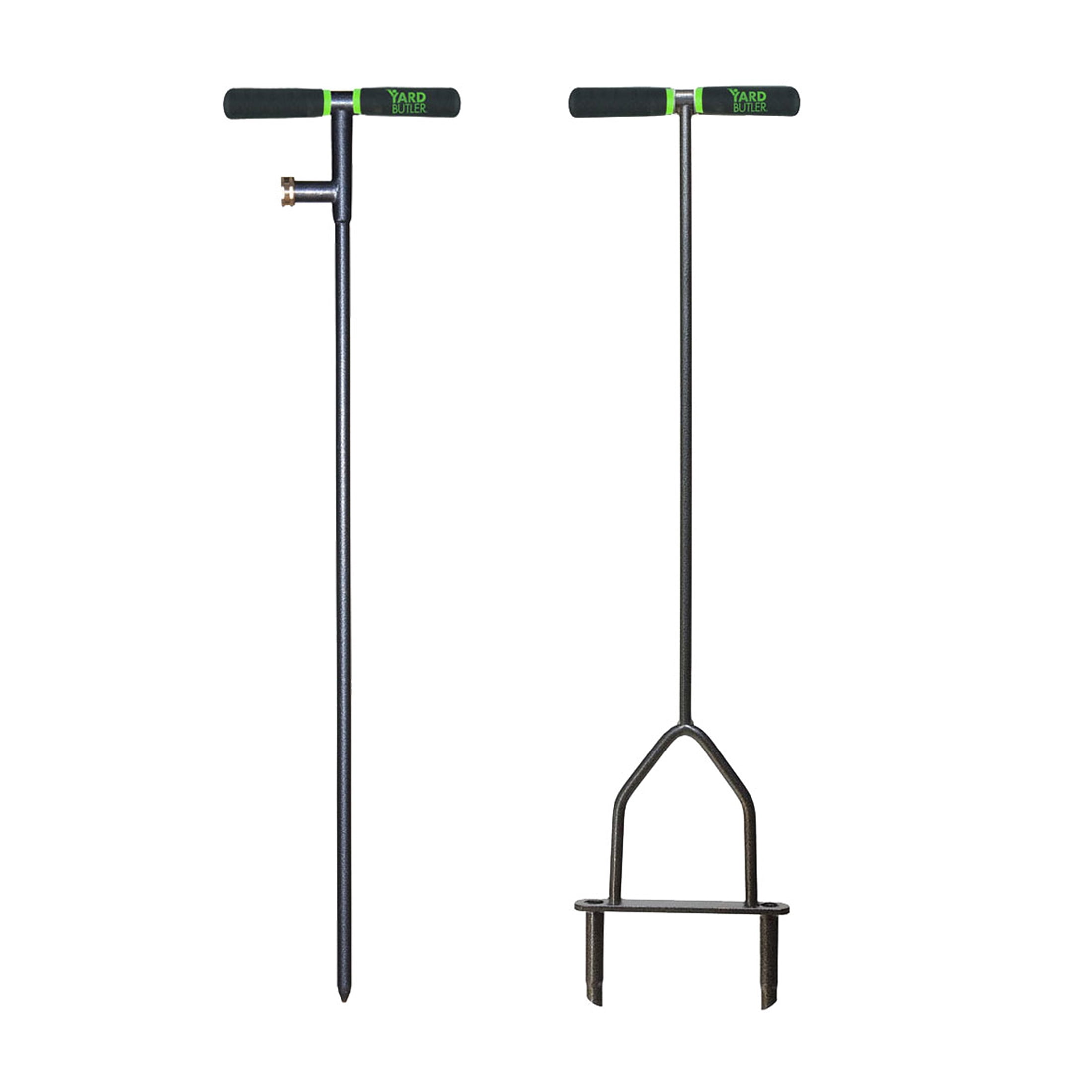 Yard Butler Beat The Drought Garden Bundle - Deep Root Irrigator and Manual Lawn Coring Aerator - Drip Watering Feeder Tool Irrigation System - Grass Aerators, Plug Core Aeration Tool (Pack of 2)
