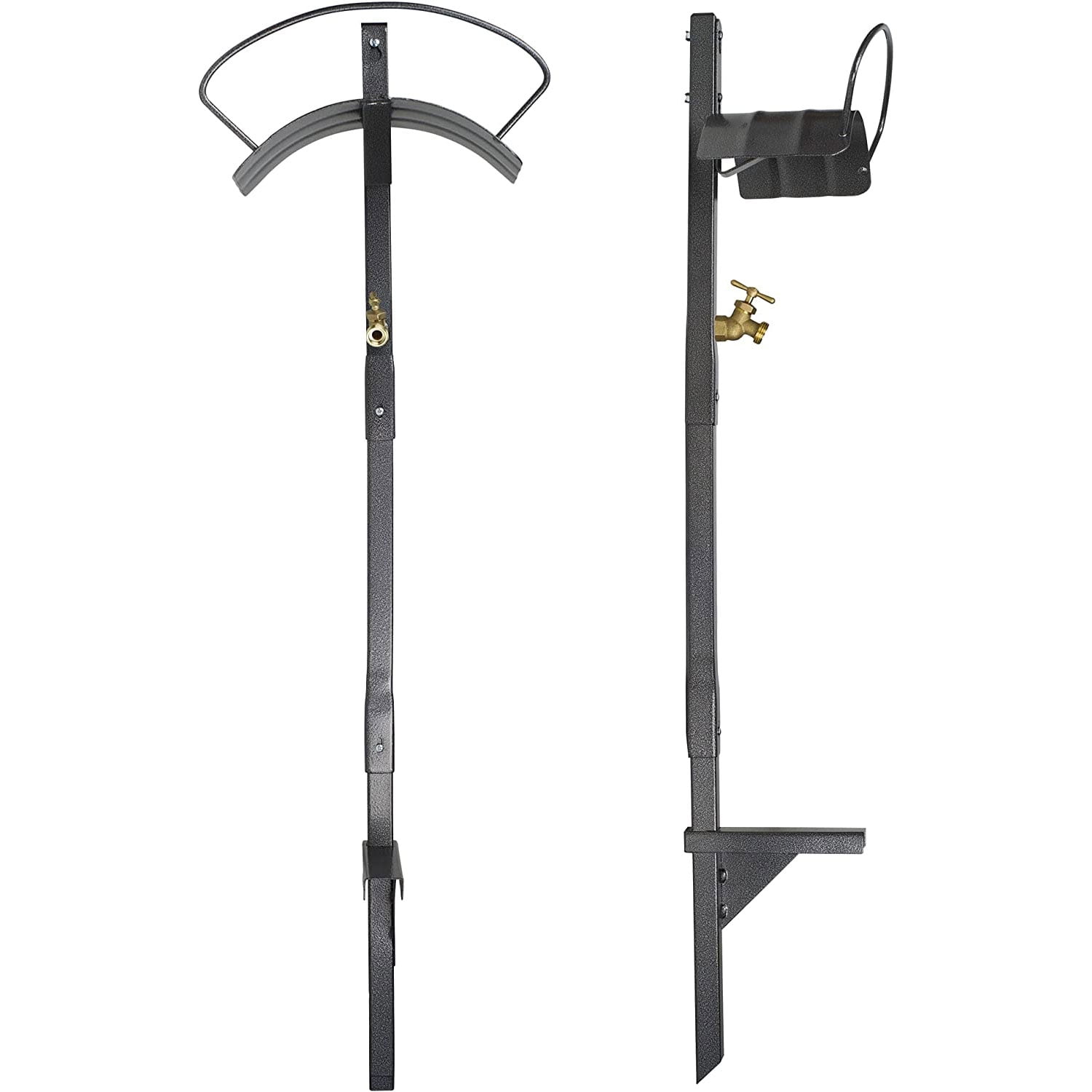 Yard Butler 100 ft. Silver Free Standing Hose Hanger with Faucet Yard Butler 100 ft. Silver Free Standing Hose Hanger with Faucet