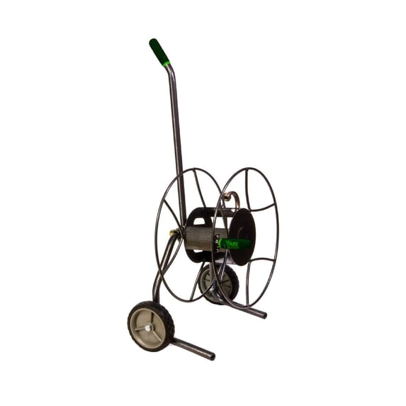 Yard Butler compact hose reel cart with wheels heavy duty 100 foot metal hose reel suitable for gardens, lawns and outdoor - IHTC-1